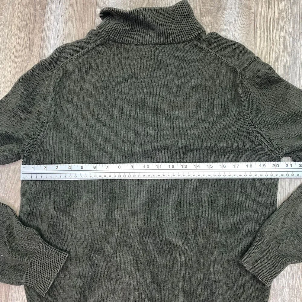 J. Crew Pullover Sweater Medium‎ Green Mens 1/4 Zip Pullover Long Sleeve